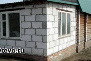 Пристройка к дому из пеноблоков